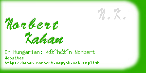 norbert kahan business card